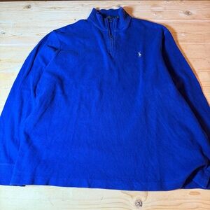 Polo Ralph Lauren Blue 1/4 Zip Pullover Sweater Mens XL Estate Rib